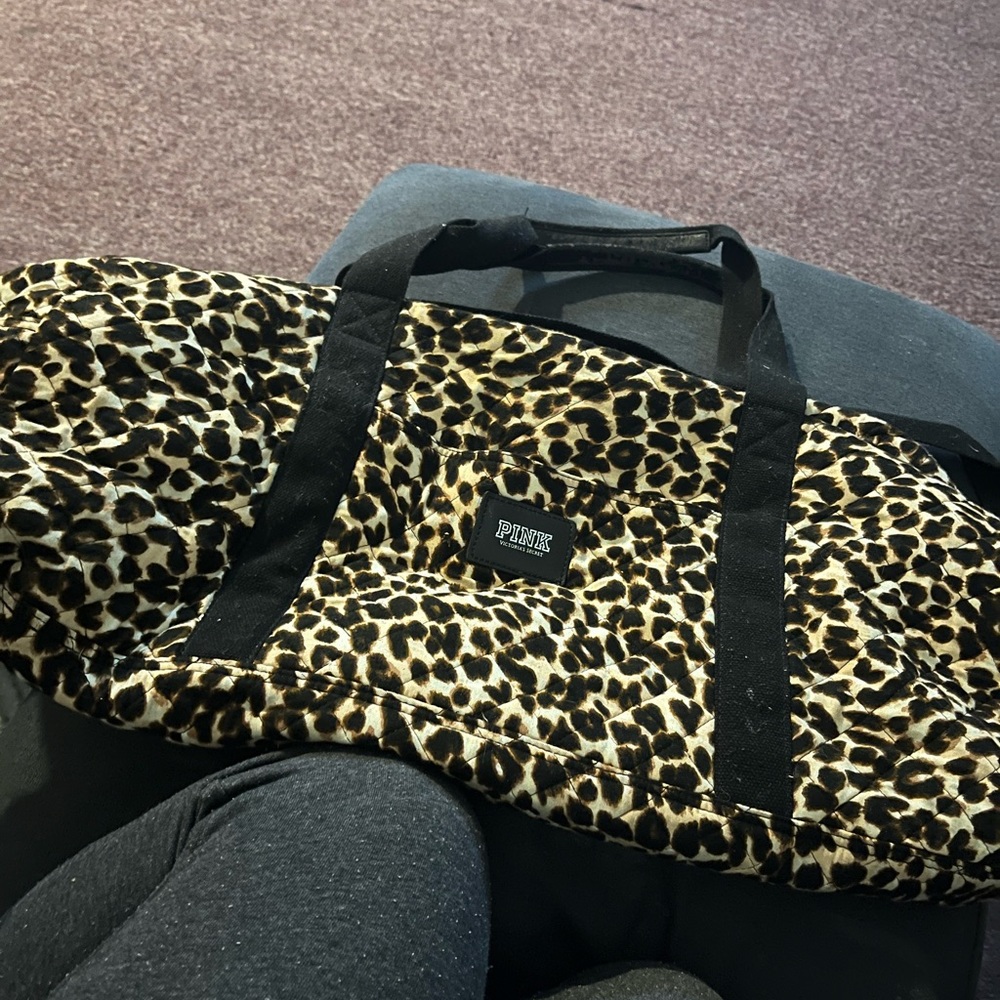 Pink duffle bag